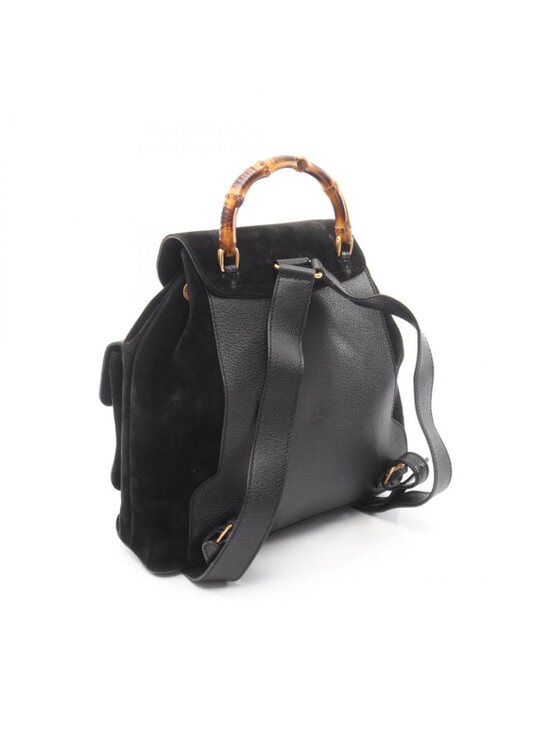 Gucci Backpack Bamboo 003 Black Suede Leather main image 8